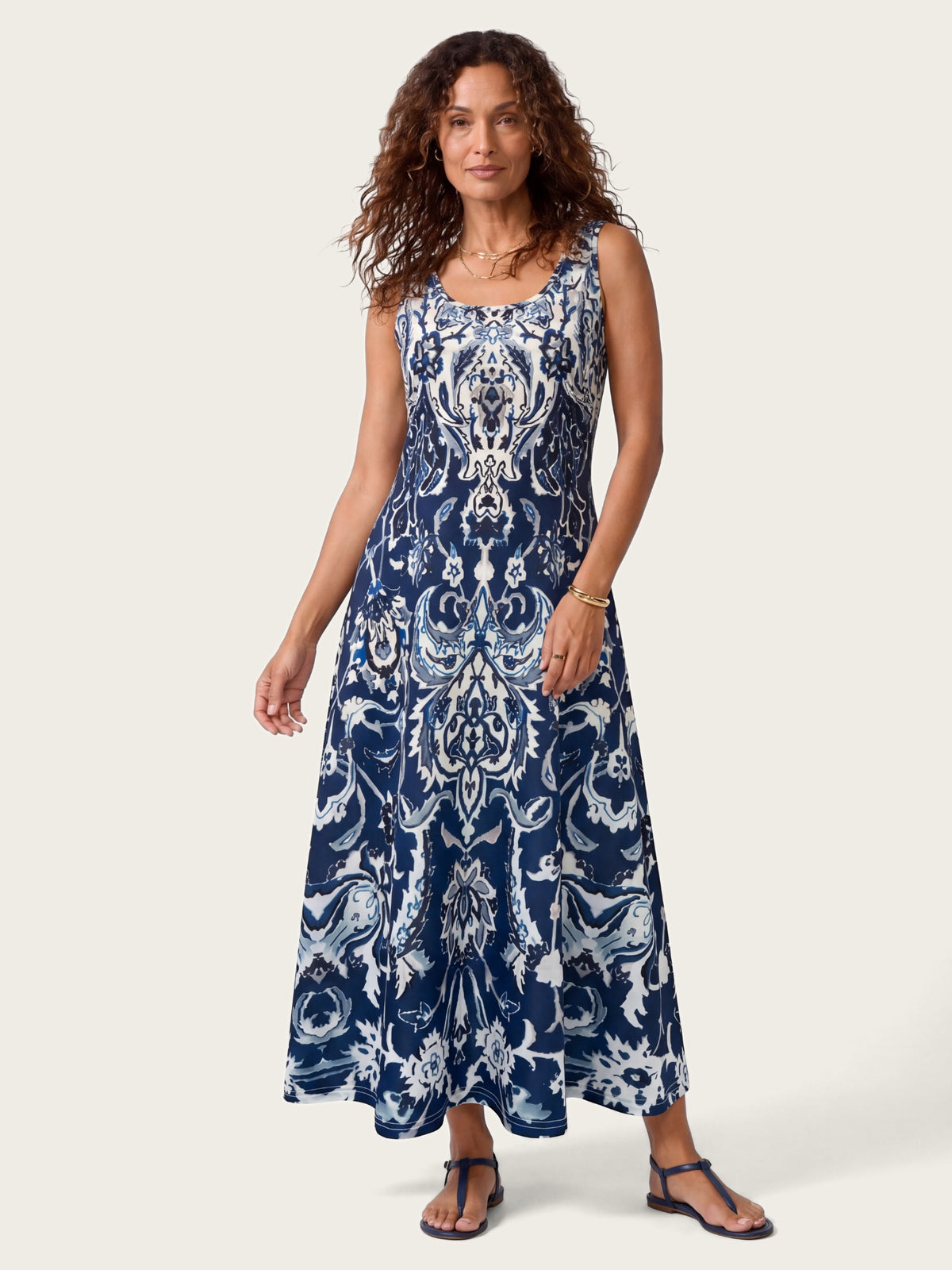 Lisbon Tile Print A-Line Maxi Dress – LIRAE LONDON