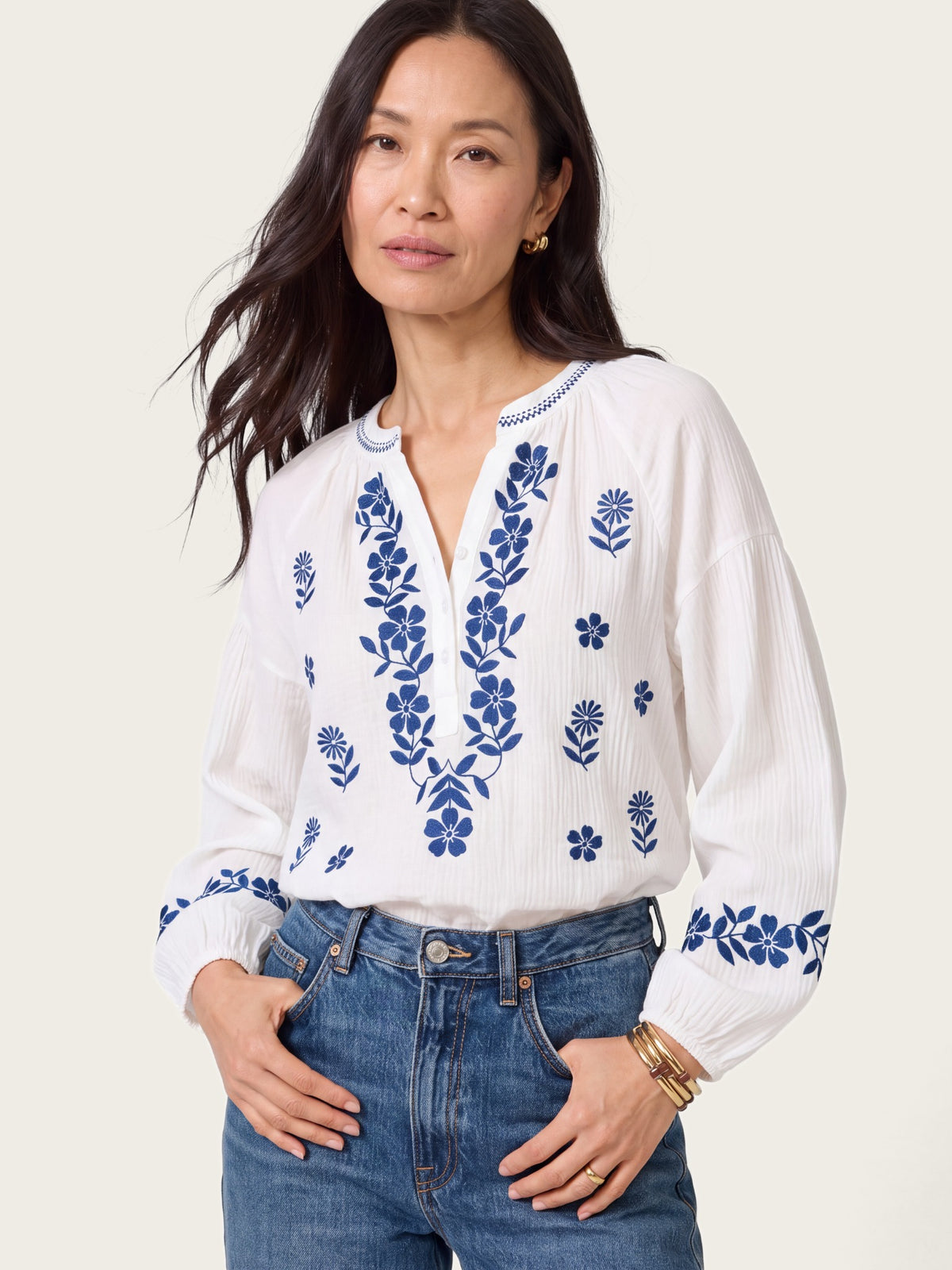 Provence Embroidered Floral Blouse – LIRAE LONDON