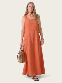 Valencia Linen-Look Pocket Maxi Dress