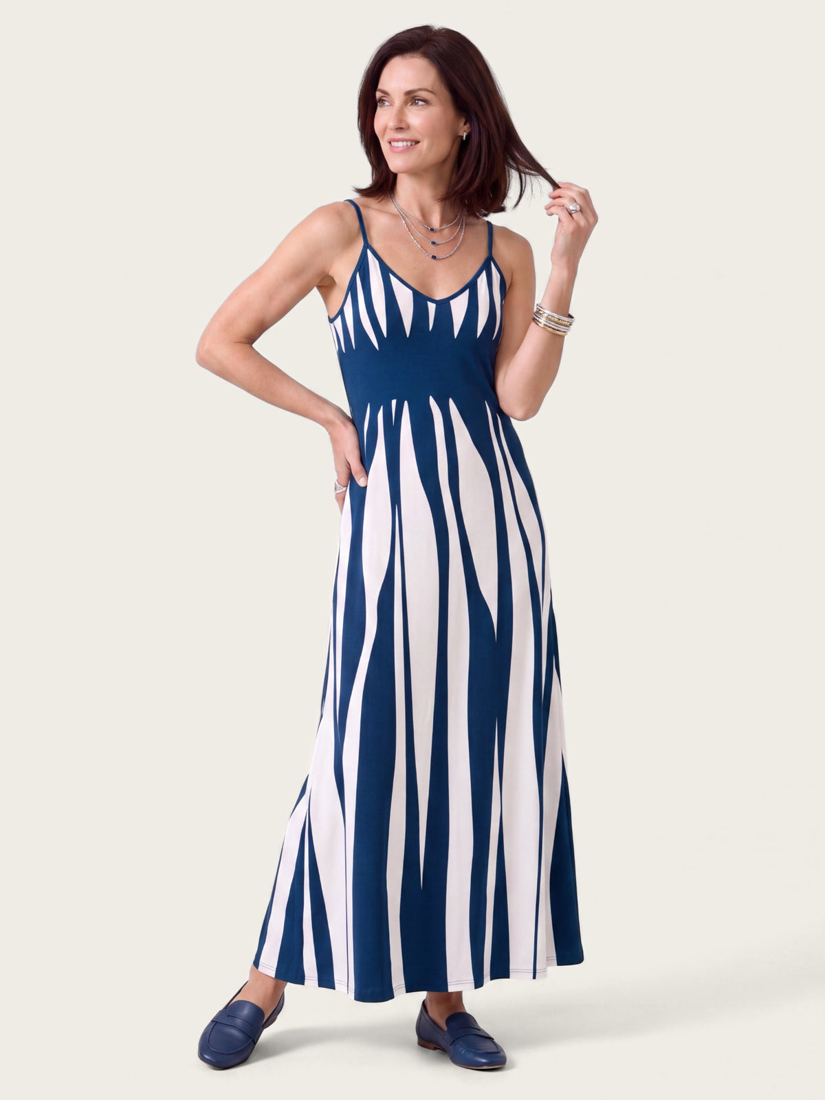 Vivienne maxi dress styled for warm-weather occasions